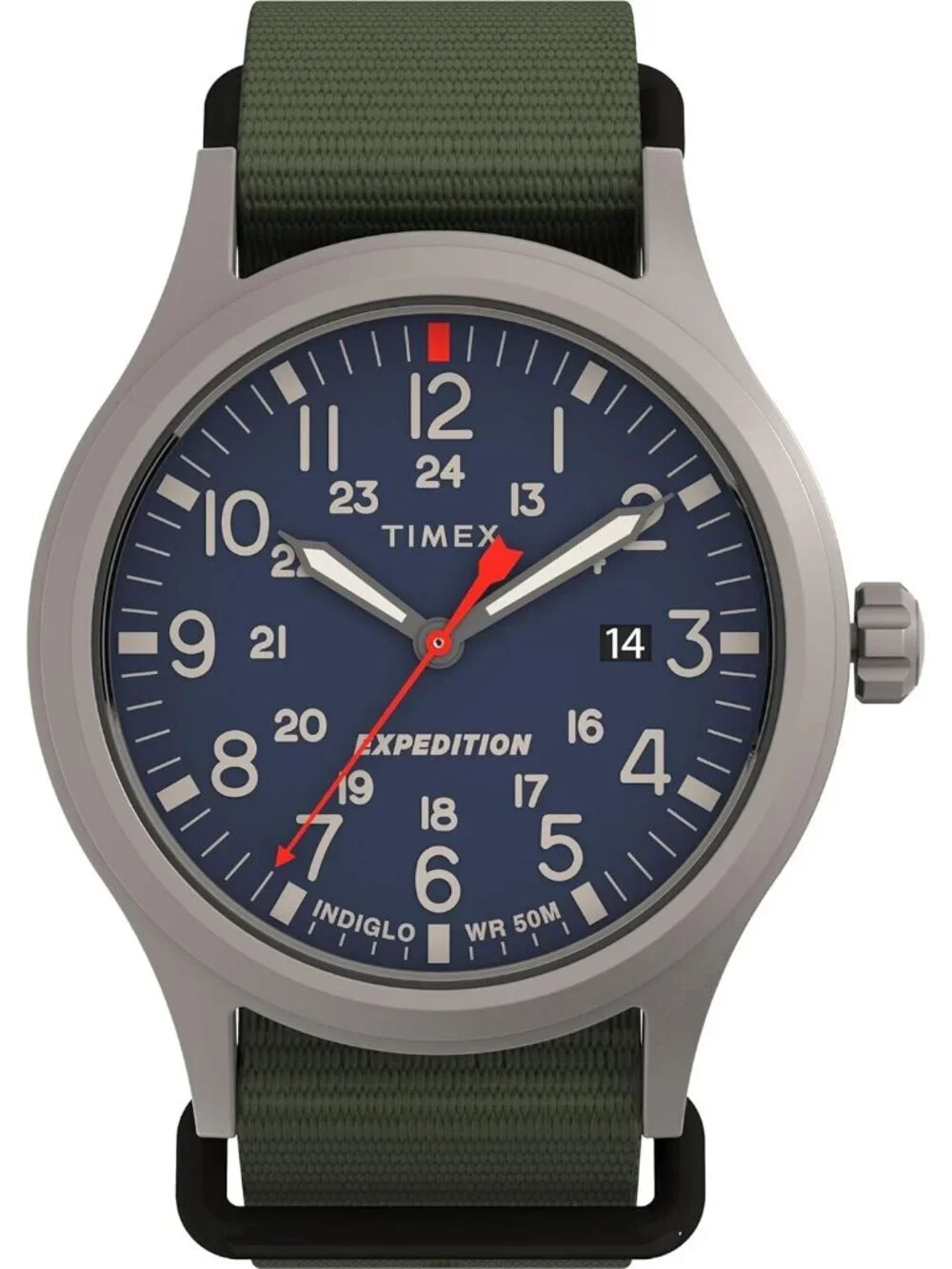 Men's Green Durable Comfortable Strap Analog Expedition Scout Luminous Watch